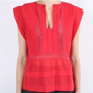 Isabel Marant etoile red lace blouse size 38 or 6